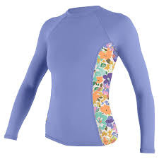 Women's side print LS rash guard