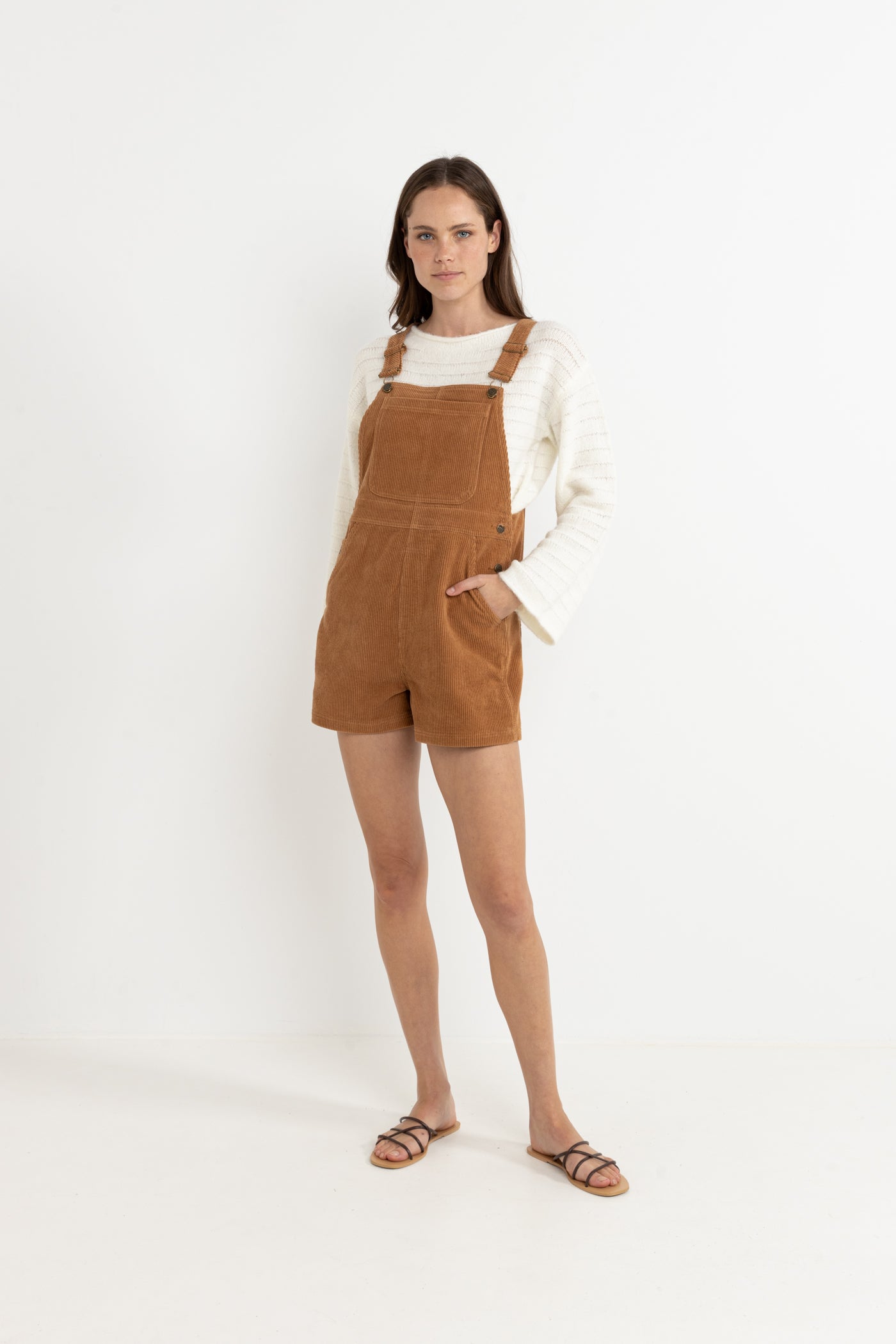 Cord Tied Short Overall