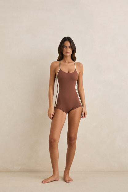 Lily Rib Cross Back Surf One Piece