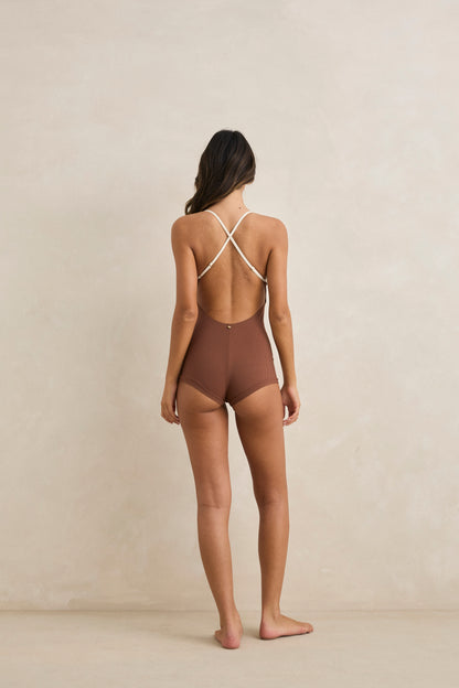 Lily Rib Cross Back Surf One Piece
