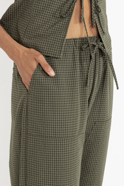 Louise Check Drawstring Pant