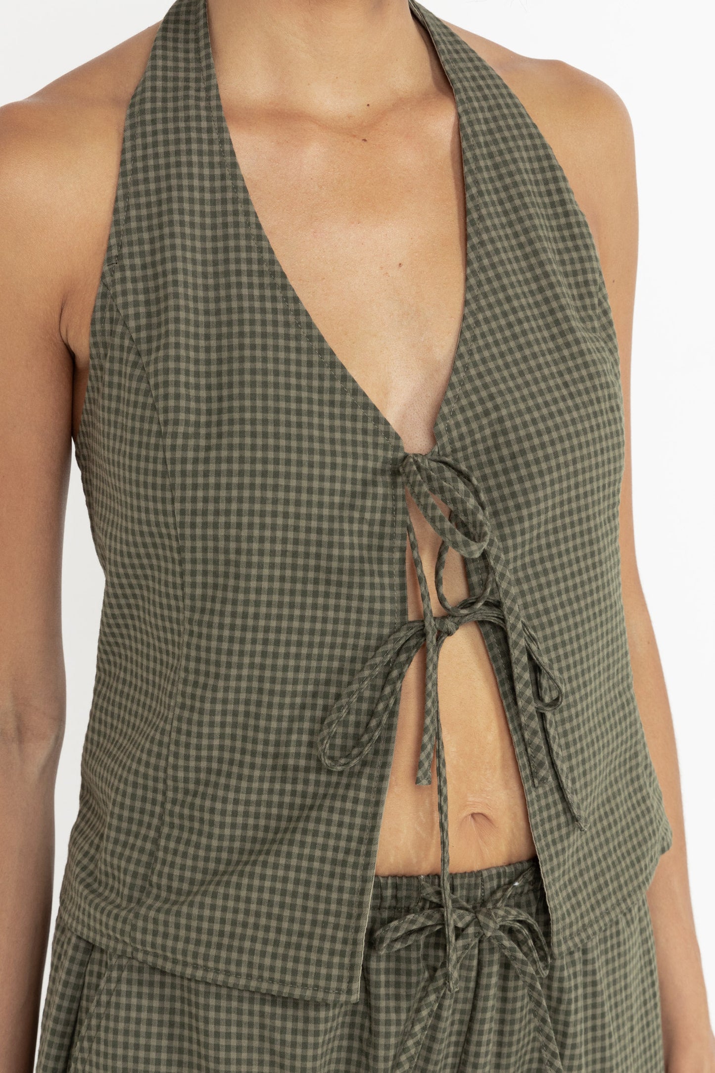 Louise Check Halter Top