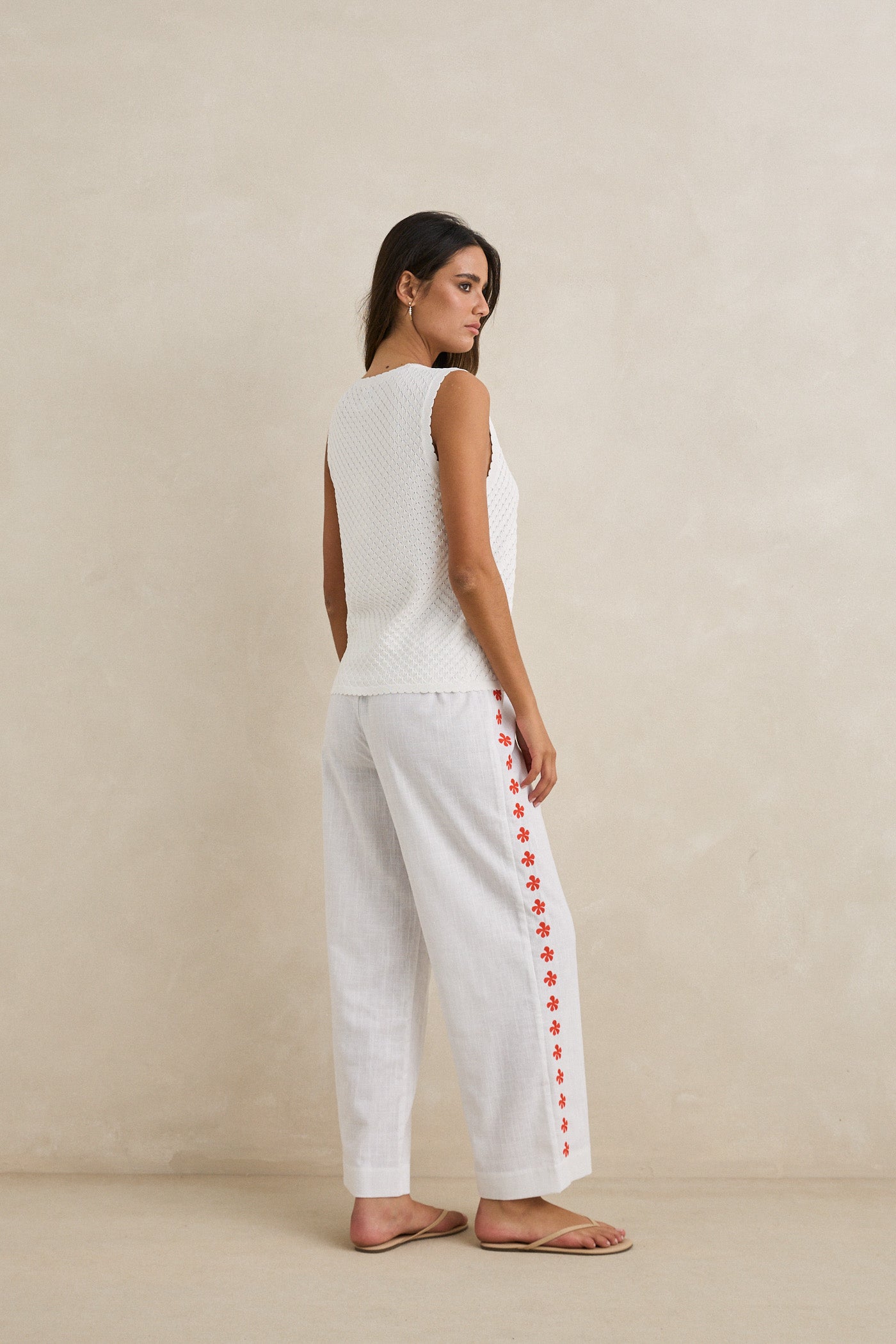 Melia Floral Embroidered Beach Pant